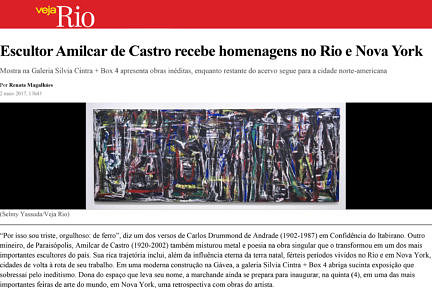 Notícias — Escultor Amilcar de Castro recebe homenagens no Rio e Nova York